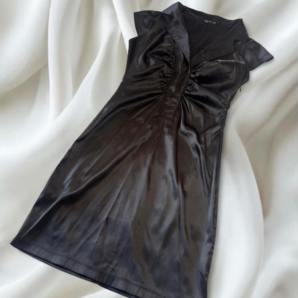 Y2K vintage Ruby‎ Rox black silky office siren dress grunge emo goth